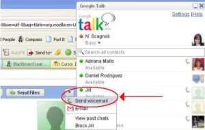 Select voicemail in G Talk